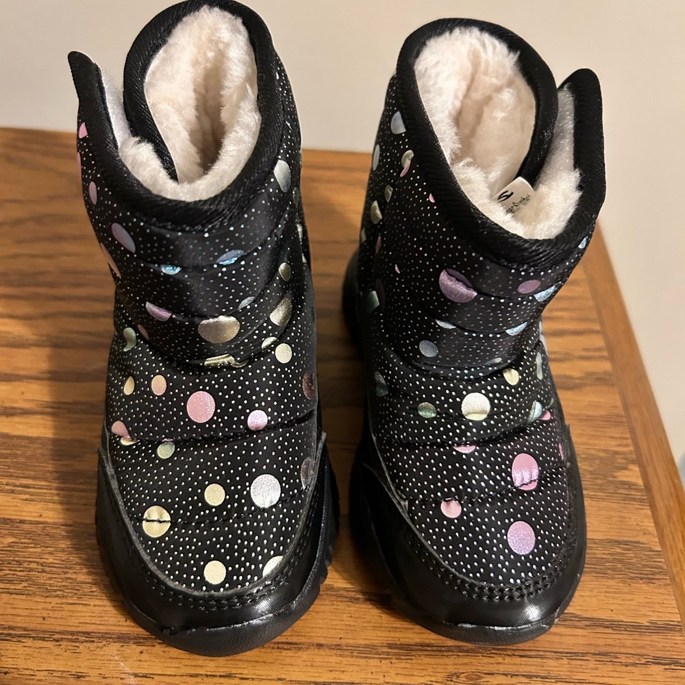 Hobibear Polka Dot Winter Toddler Boots Size 2